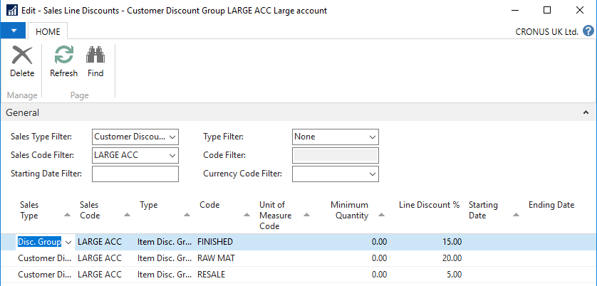 Editing sales line discounts in Dynamics NAV