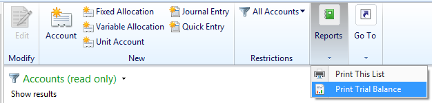 Printing trial balances in Dynamics GP