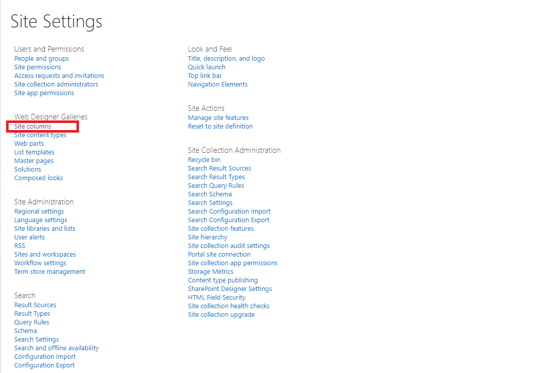 Site columns in Microsoft SharePoint